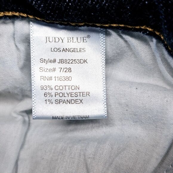 Judy Blue Jeans Women's 7/28 Blue Skinny Fit High Rise Stretchy Medium‎ Wash Zip - Picture 6 of 11
